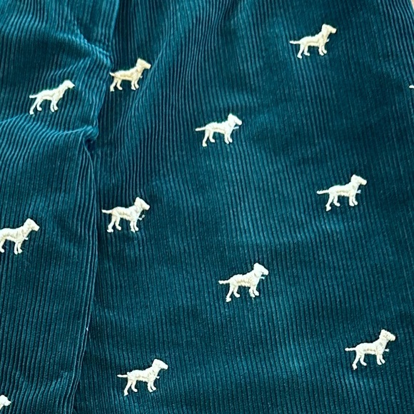 Vintage Orvis Hunter Green Corduroy Dog Embroidered Pants High Rise 30x27 Y2K - Picture 11 of 15